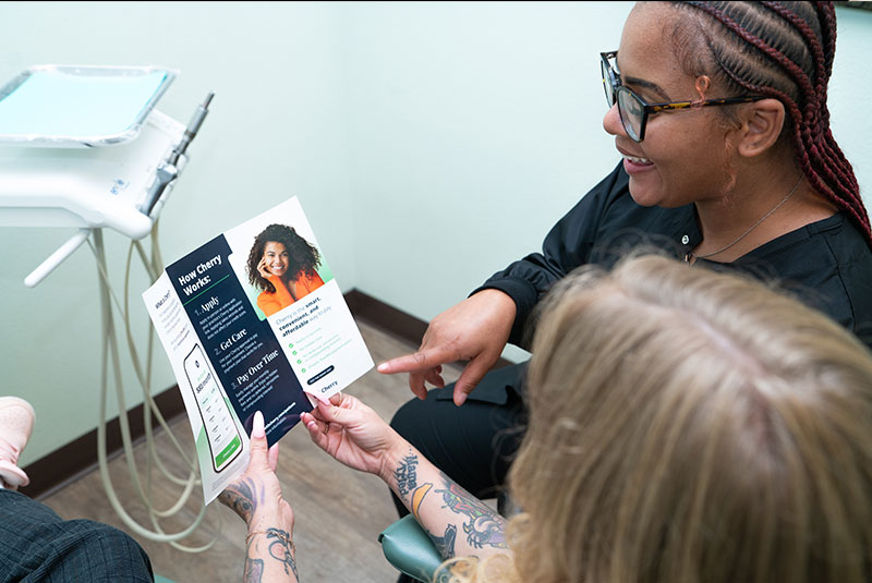 team member going over financing with patient
